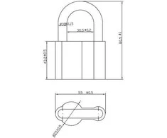 Okko Žalias Cell PADLOCK AL760 60 MM ALUMINIUM 6/72