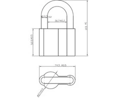 Okko Fujitsu PADLOCK AL780 80 MM ALUMINIUM 6/48