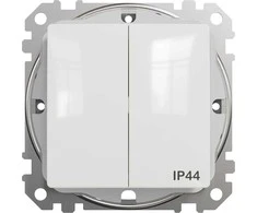 Jungiklis SCHNEIDER SEDNA DESIGN, 2 klav., IP44, balt.spalv.