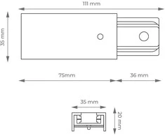 Bėgių tvirtinimo detalė lubų DPM X-Line Dead End Cap