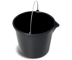 Prosperplast Plastikinis kibiras, su piltuvėliu, su rankena, juodos sp., 12 l