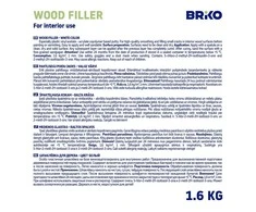 Medienos glaistas vidaus darbams Briko baltas 1,6kg