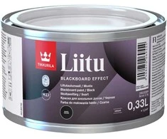 Akriliniai emaliniai mokyklinių lentų dažai TIKKURILA, juodos sp., 0,3 l