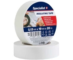Specialist+ Izol. juosta 0,13 x 19 mm balta 20 m
