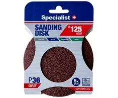 SPECIALIST+ šlifavimo popierius P36, 125 mm, 5 vnt.