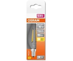 LED lempa Osram Filamentinė, BA35, 4W, E14, 2700K, 470lm
