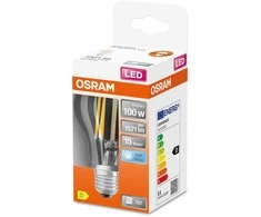 LED lemputė OSRAM Filament,E27, A100,klasikinės formos, 11W, 4000K, 1521lm,non-dim,skaidri