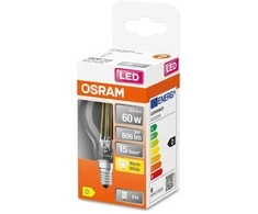LED lemputė OSRAM Filament, E14, P60, burbuliukas, 5,5W, 2700K, 806lm, non-dim,skaidri