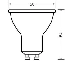 LED lemputė Osram PAR16, 60 °, 4.5W, GU10, 2700K, 350lm, 827