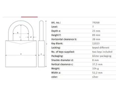 Spyna Abus 79268, sidabro spalvos, 89 mm x 52 mm