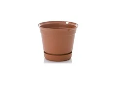 Plastikinis vazonas Uniplastex Terrana, su lėkštute, Ø15 cm