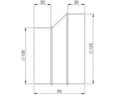 Ventiliatorius Ventiliacijos tarpmovė EUROPLAST, D125–100 mm