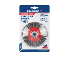 Vielinis šlifavimo diskas, suktos vielos, 100 mm, M14, SPECIALIST +