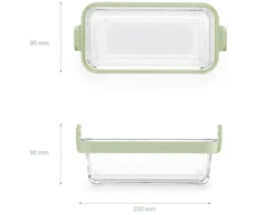 Stikla trauks, karstā gaisa katla cepšanas piederumi Lékué Dual, caurspīdīga/zaļa, 20 cm x 9.5 cm