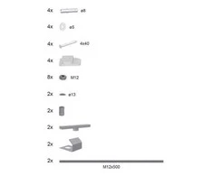 Stiprinājuma detaļas Ravak B2360000N, metāls