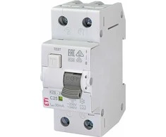 ETI Srovės nuotėkio relė KZS-2M (C 25A; 6kA; 30mA A; 1P+N)