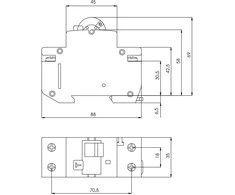Srovės nuotėkio rėlė ETI KZS-2M, 2P, 16 A, 230 V, 30 mA