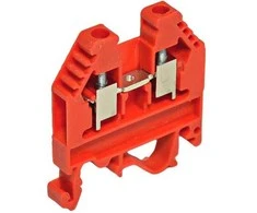 Maitinimo gnybtai ETI plus DIN, 4 mm², 2 vietų, 32 A, raudonos spalvos.