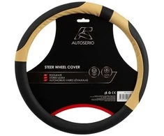 TomPar STEER WHEEL COVER HB-27519/1-5 Juodas/WHI