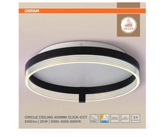 Lubinis šviestuvas Osram 25W LED paviršinis šviestuvas CIRCLE, juodas, 3000/4000/6500K