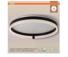 Lubinis šviestuvas Osram 32W LED paviršinis šviestuvas CIRCLE, juodas, 3000/4000/6500K