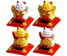 SZ TOYS Mojuojantis sėkmės katinas, 8 cm