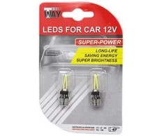 T Way Automobilio lemputė LED. Kaitrinė T10. 2 vnt.