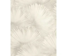 Rasch WALLPAPER VINYL 659733 LEAVES GRAY-TAUPE