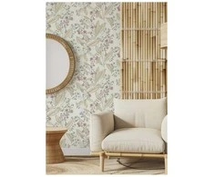 Rasch WALLPAPER VINYL 794434 BOTANICAL GR Rožinis