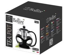 Arbatinukas su sieteliu Bollire BR3405, 1.2 l, skaidri sp./juoda sp.
