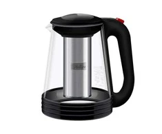 Tējkanna ar sietiņu Bollire BR3406, 1.5 l, caurspīdīga krās./melna krās.