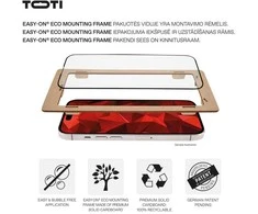 „Toti Premium PREMIUM TEMPERED“ grūdinto stiklo 3D ekrano apsauga, skirta „Apple iPhone 16 Plus“ / „15 Plus“.