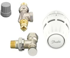 radiatoru termostatiskā vārsta komplekts, Danfoss, aksiāls, DN15