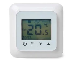 Termostatas HEATCOM, HC60, su ekranu, kabinamas, baltas