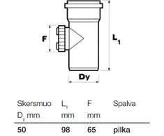 Kanalizacijos valymo įrenginys vidaus patalpoms Wavin Optima, 50 mm