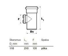 Tīrīšanas lūka iekštelpu kanalizācijai Wavin Optima, 110 mm