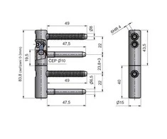 TKZ Lankstas durims Trio 15, 1.5 cm x 8.3 cm