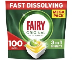 Indaplovių kapsulės Fairy All in One Lemon, 100 vnt.