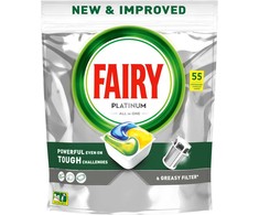 Automatinių indaplovių kapsulės FAIRY Platinum LEMON, 55 vnt.