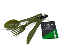 Outliner Turistiniai valgymo įrankiai B86E0. Plastikiniai. Žali. 3 vnt.