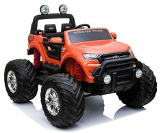 TY Elektrinis vaikiškas automobilis „Ford Monster“, raudonos spalvos.