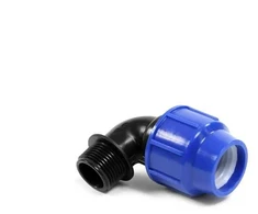 Ūdensvada līkums Perla 0813004000DP, 1 colla – Ārējā vītne, DIA40 mm, 90 °, 16 Bar