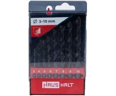 Grąžtas Metalo grąžtų komplektas HAUSHALT, 8 vnt. 3–10 mm