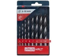 Grąžtas Medienos grąžtų komplektas HAUSHALT, 8 vnt. 3–10 mm