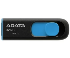 USB zibatmiņa Adata UV128 AUV128-16G-RBE, zila krās./melna krās., 64 GB