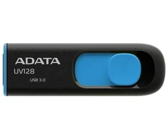 USB zibatmiņa Adata UV128 AUV128-16G-RBE, zila krās./melna krās., 64 GB
