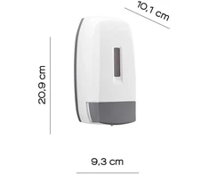 Uz sienas piestiprināmais šķidro ziepju dozators Gedy 20880200000, balta krās./pelēka krās., 0.5 l