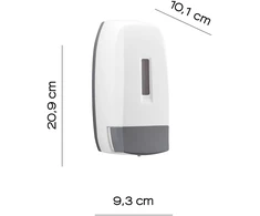 Uz sienas piestiprināmais šķidro ziepju dozators Gedy 20880200000, balta krās./pelēka krās., 0.5 l