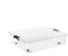 Daiktadėžė su ratukais Plast Team, 49 l, skaidri sp., 70.4 x 56 x 18.2 cm
