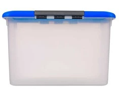 Uzglabāšanas kaste ar vāku, paredzēts uzglabāšanai Curver 169055, 15 l, caurspīdīga krās./zila krās., 37.4 x 28 x 21 cm